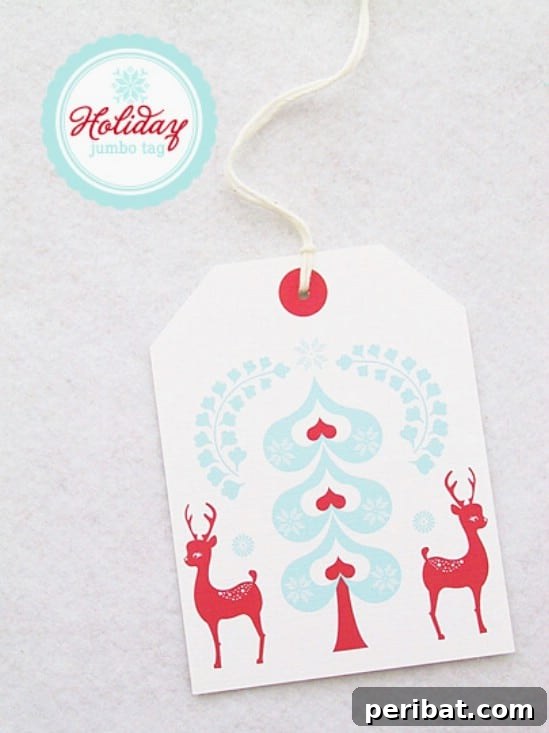 The Essential 50 Plus Creative Christmas Printables Pack 13 Jumbo Christmas Gift Tag printable, ideal for large presents and custom gift wrapping.