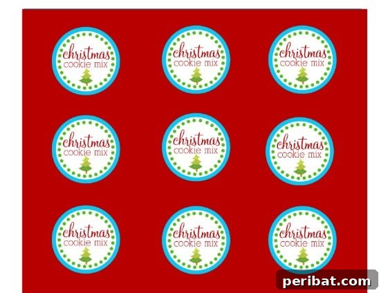 The Essential 50 Plus Creative Christmas Printables Pack 14 Cookies in a Jar Printables, including labels and recipes for easy homemade Christmas gifts.