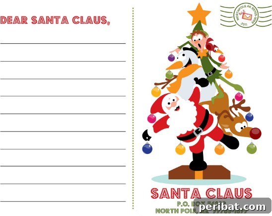 The Essential 50 Plus Creative Christmas Printables Pack 26 Printable Letters to Santa, available in colored or coloring page versions for children.