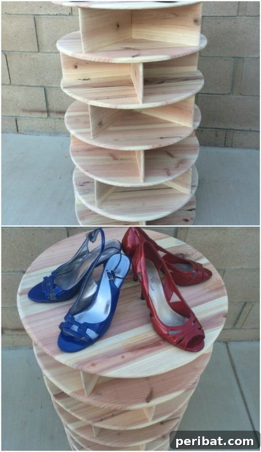 Wooden Spinning Shoe Carousel