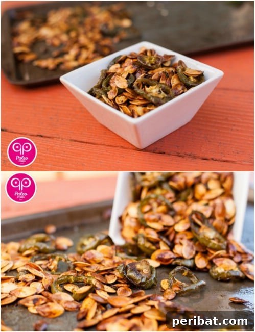 Spicy homemade paleo jalapeno pumpkin seeds