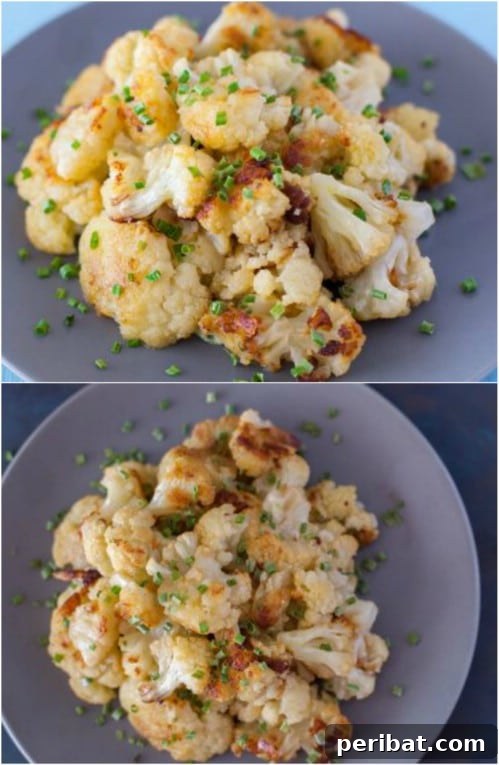 Fluffy, roasted cauliflower florets seasoned like popcorn