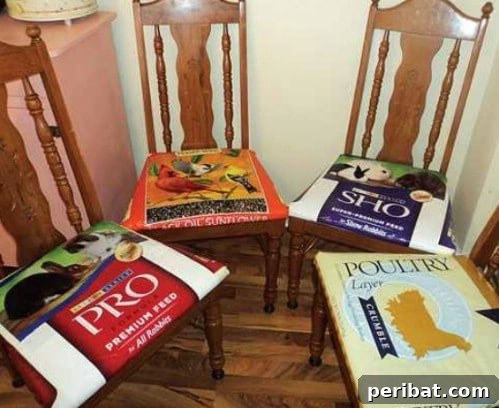 DIY Pet Feed Bag Chair Seat Covers