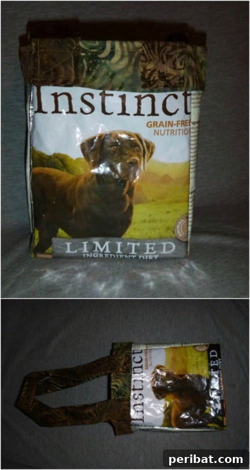 Upcycled Pet Food Bag Tote Bag