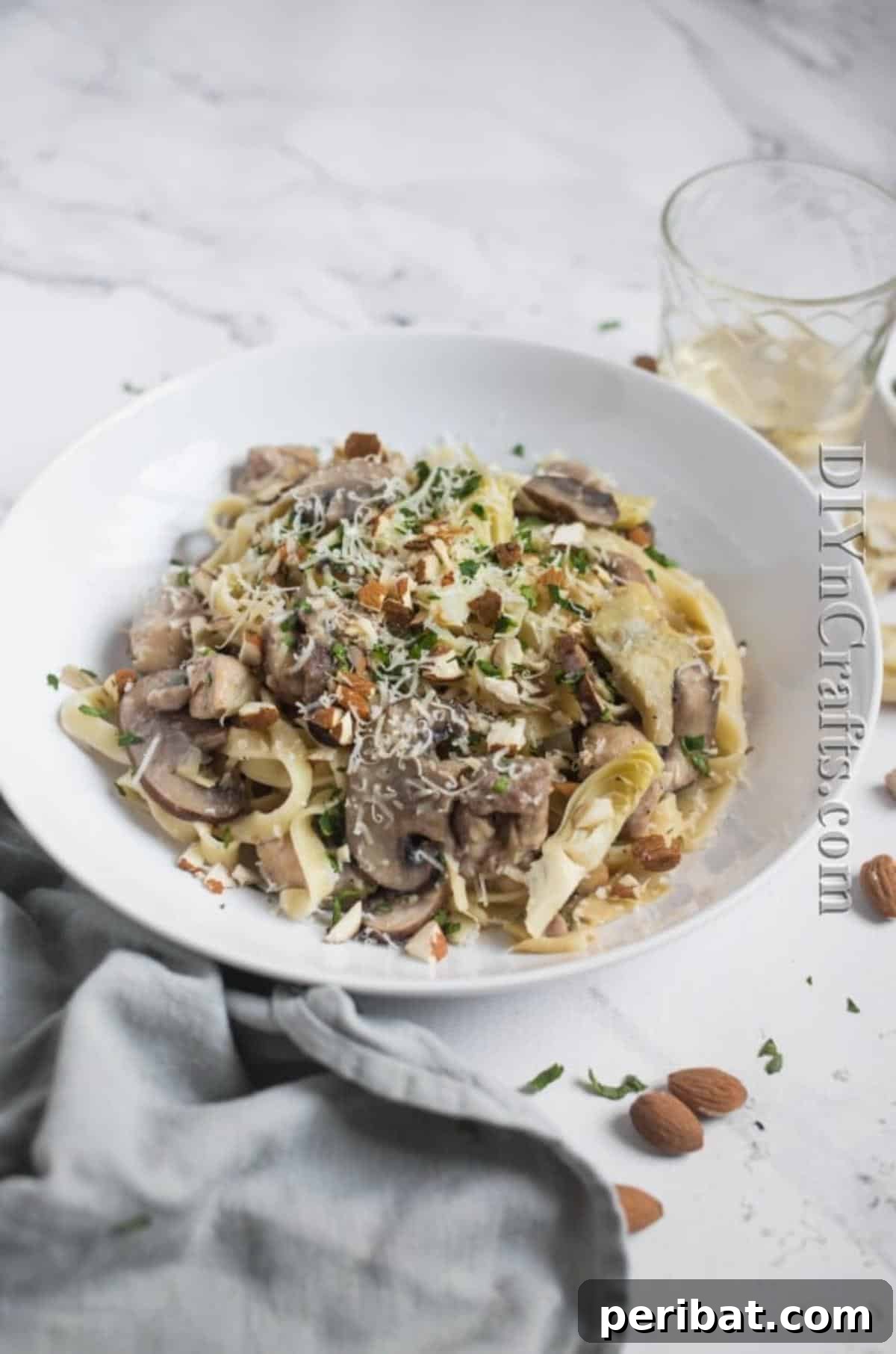The Ultimate Family Favorite Chicken Pasta 7 A full plate of delicious chicken pasta, garnished and ready to be enjoyed by the family