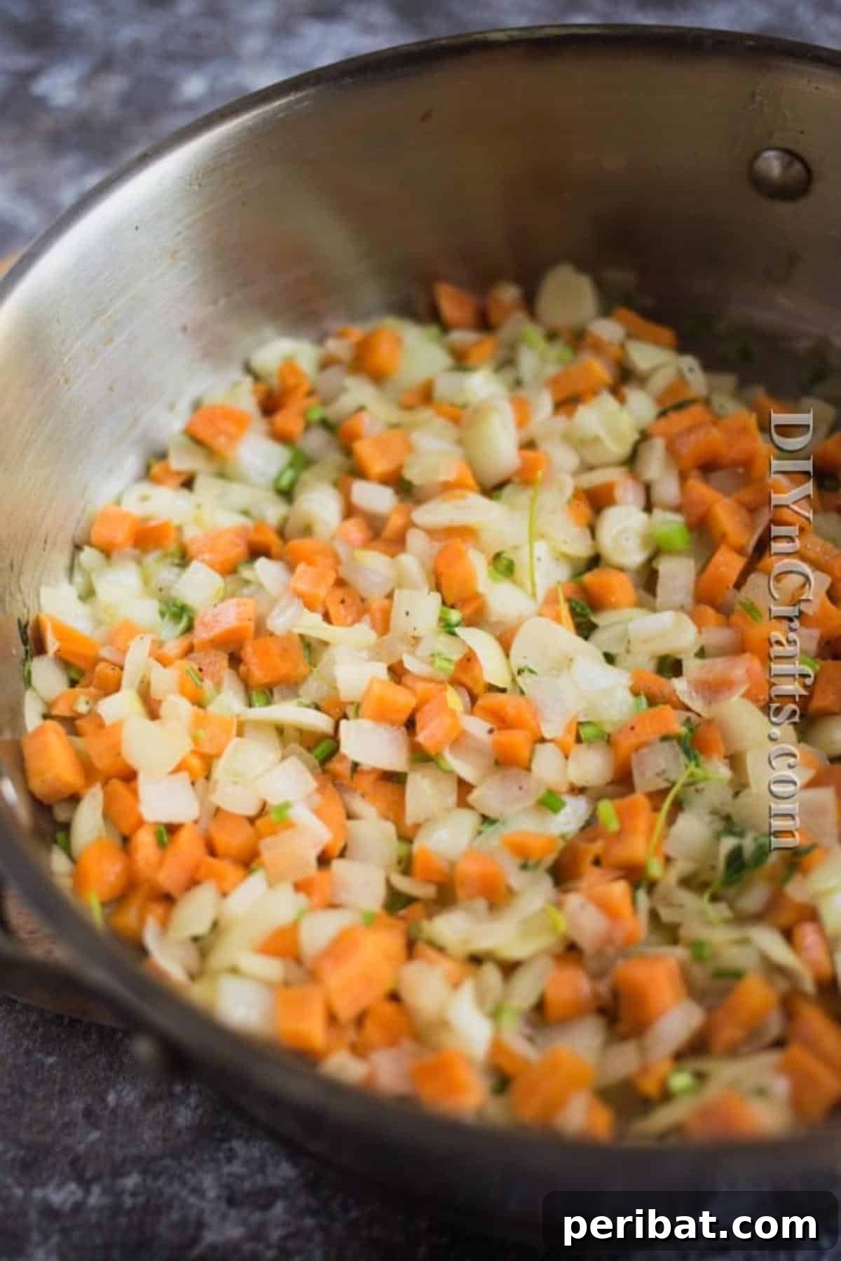 Sautéing the sofrito base for slow cooker bolognese sauce