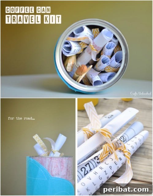 15 DIY Travel Crafts: Beat Boredom on Any Kid's Journey 4 DIY Coffee Can Travel Kits