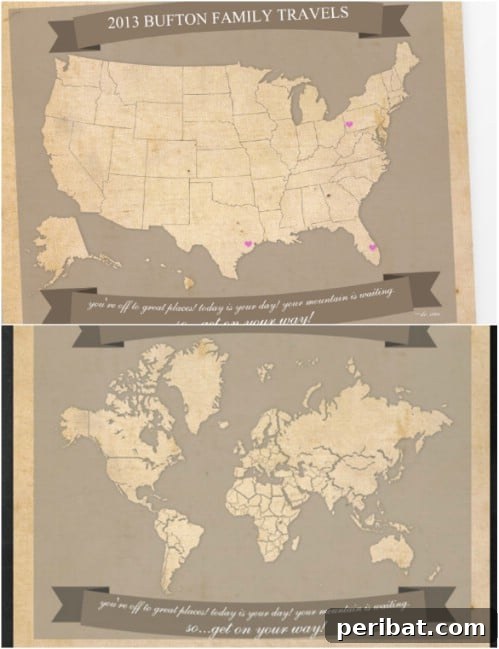 15 DIY Travel Crafts: Beat Boredom on Any Kid's Journey 7 Editable Family Travel Map