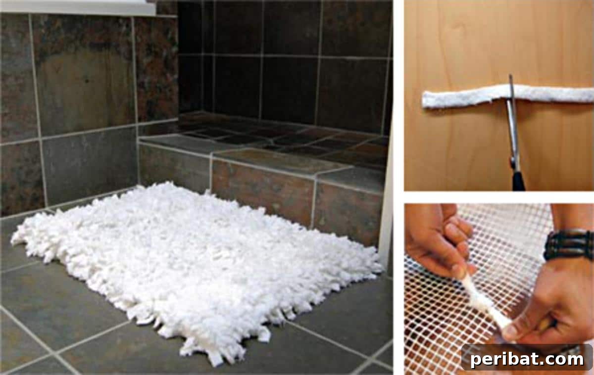 15 DIY Bath Mat Projects: Elevate Your Bathroom with Handmade Style and Coziness 15 Hand-Tied Eco-Friendly Bath Mat