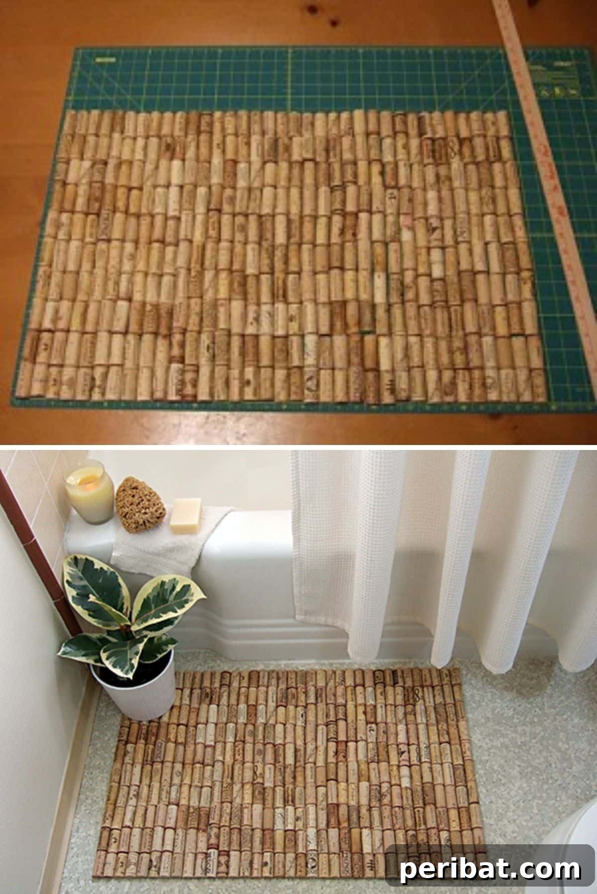 15 DIY Bath Mat Projects: Elevate Your Bathroom with Handmade Style and Coziness 16 Repurposed Wine Cork Bath Mat