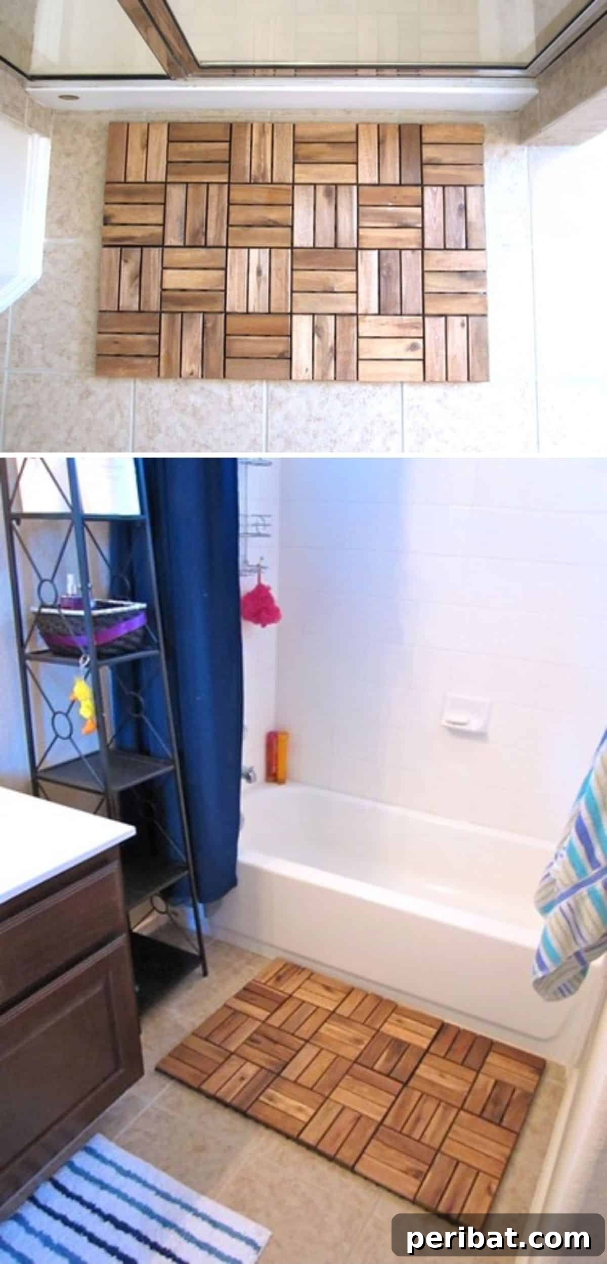 15 DIY Bath Mat Projects: Elevate Your Bathroom with Handmade Style and Coziness 17 DIY Wooden Spa Bath Mat