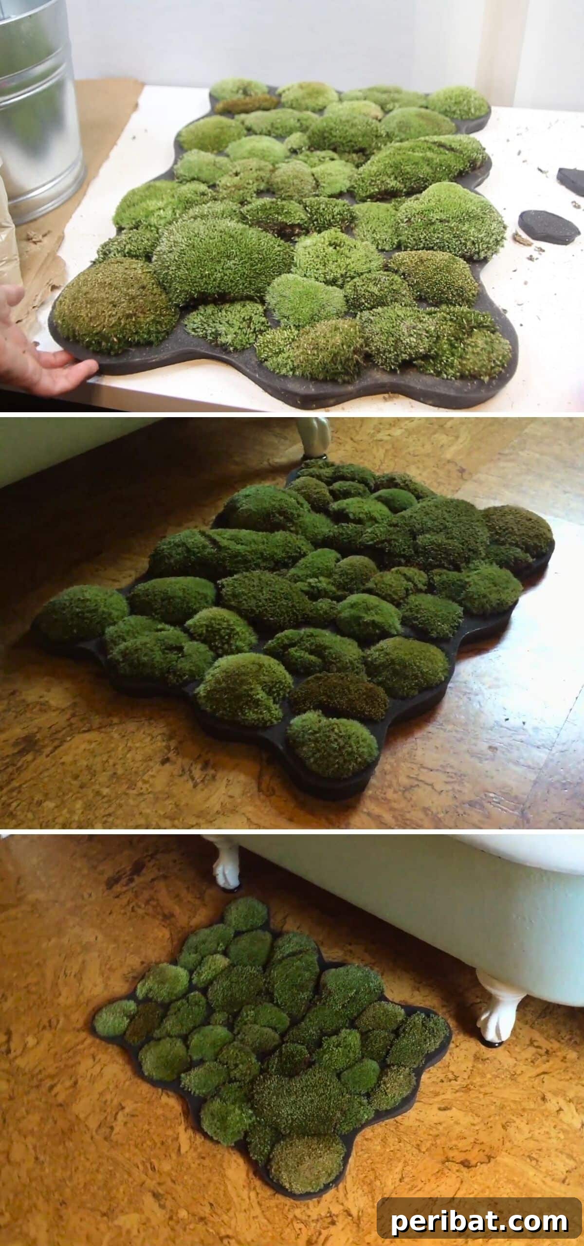 15 DIY Bath Mat Projects: Elevate Your Bathroom with Handmade Style and Coziness 3 DIY Living Moss Bath Mat