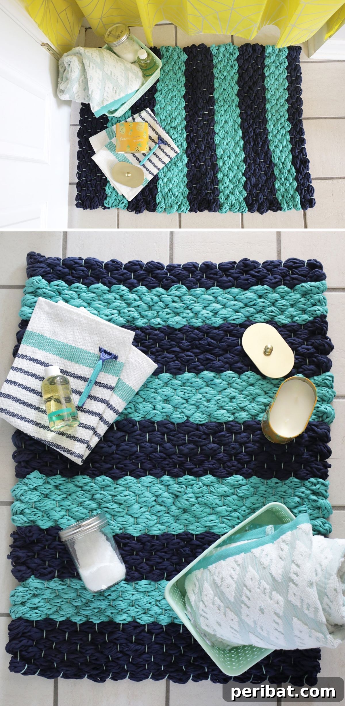 15 DIY Bath Mat Projects: Elevate Your Bathroom with Handmade Style and Coziness 7 DIY Chunky Woven Bath Mat