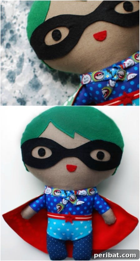 DIY Stuffed Superhero Dolls with Felt Accents