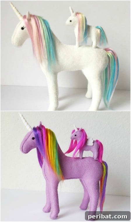 Stuffed Momma and Baby Unicorn Sewing Pattern