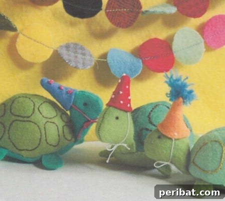 DIY Stuffed Felt Turtle Family from Wool Felt