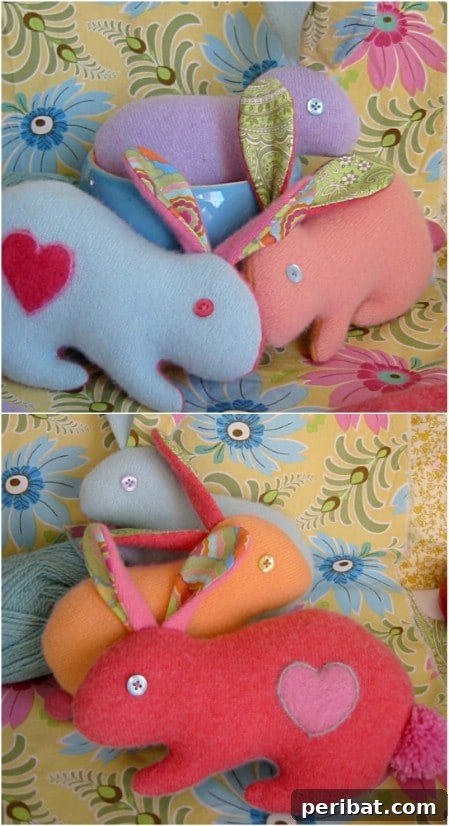 Easy DIY Cashmere Bunnies from Upcycled Sweaters