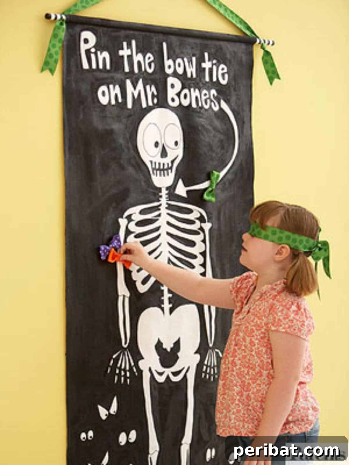 Pin The Bow Tie On The Skeleton - a Halloween version of a classic pinning game
