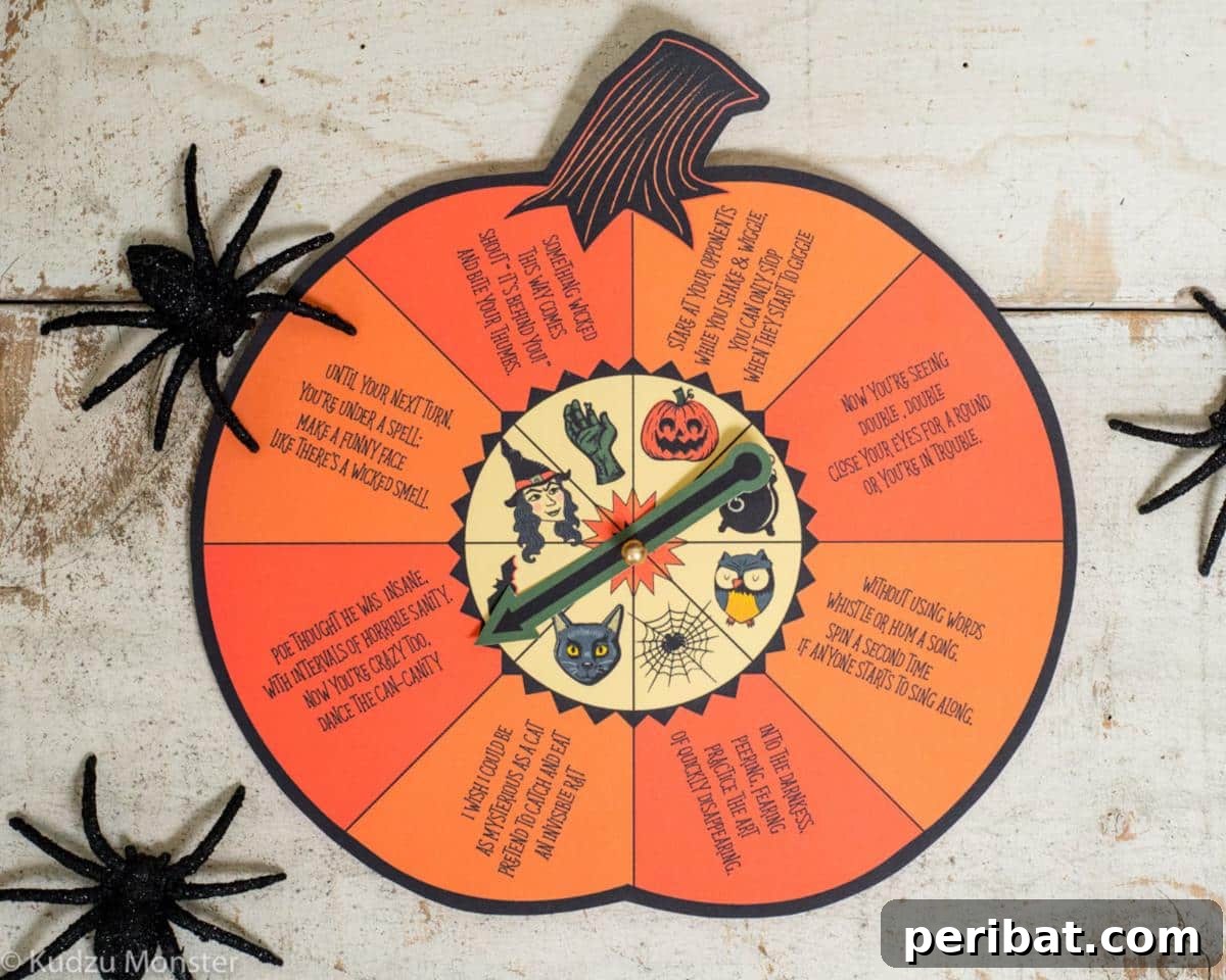 Halloween Spin Game - a printable Halloween themed spin game
