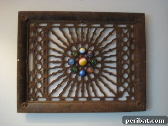 Repurposed Grate Marble Wall Decor