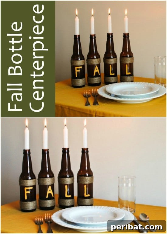 Upcycled Bottle Fall Centerpiece