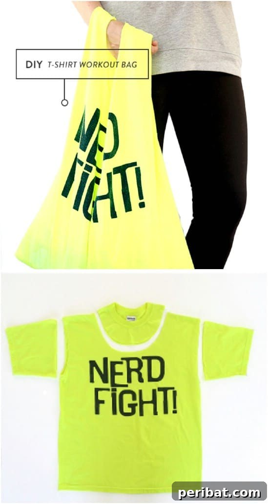 Repurposed T-Shirt Workout Bag
