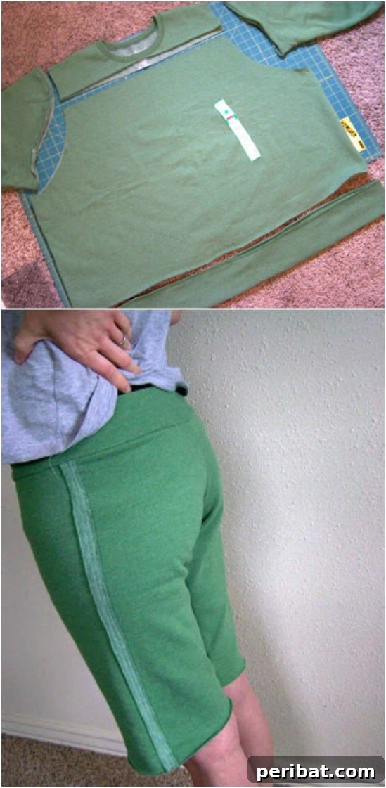 DIY Sweat Pant Workout Capris