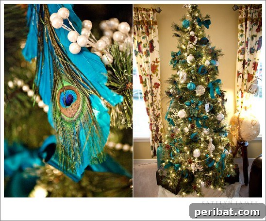 Peacock Inspired - 30 Stunning Ways to Decorate Your Living Room This Christmas
