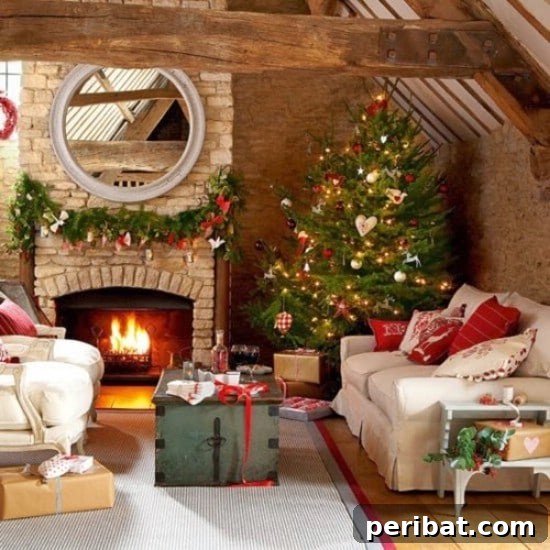 Old-Fashioned Décor - 30 Stunning Ways to Decorate Your Living Room This Christmas