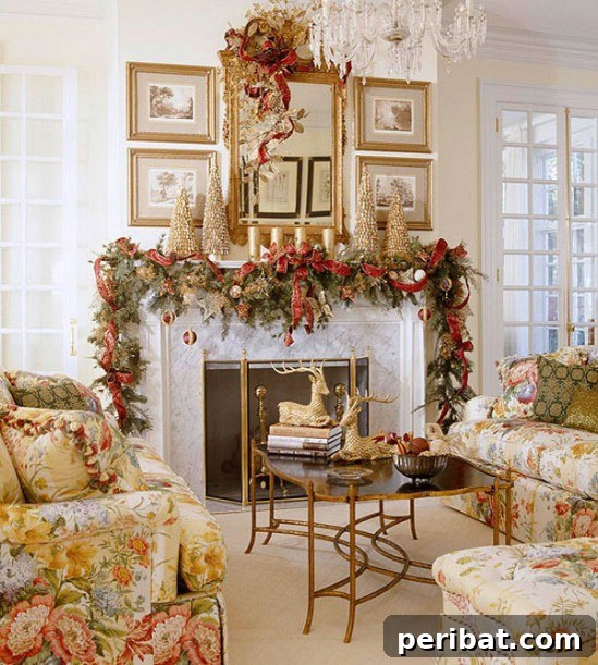 Pine Garland - 30 Stunning Ways to Decorate Your Living Room This Christmas
