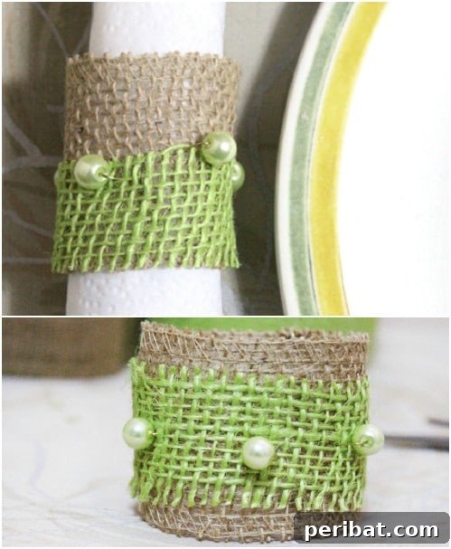 Chic Rustic Burlap and Bead Napkin Rings