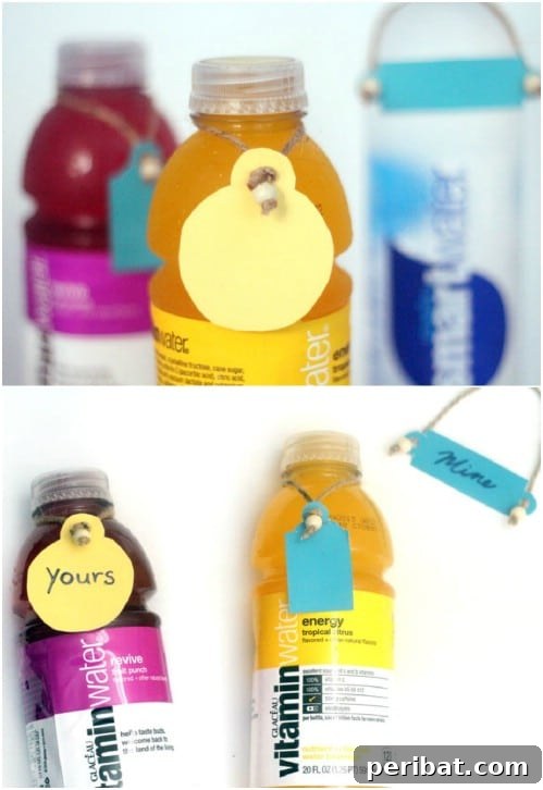 Practical DIY Beaded Water Bottle Hang Tags