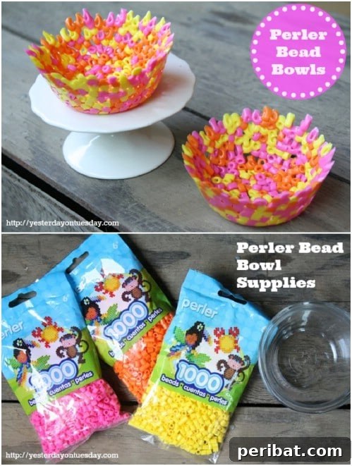 Creative Homemade Beaded Bowl from Melted Plastic Beads
