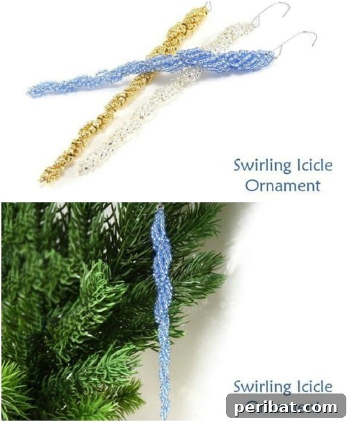 Sparkling DIY Swirling Bead Icicle Ornaments