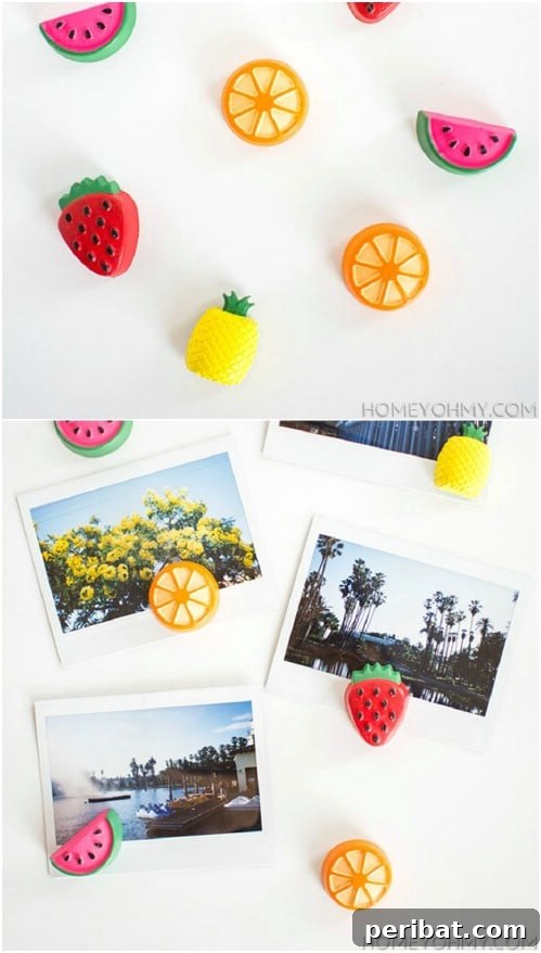DIY Cement Fruit Magnets
