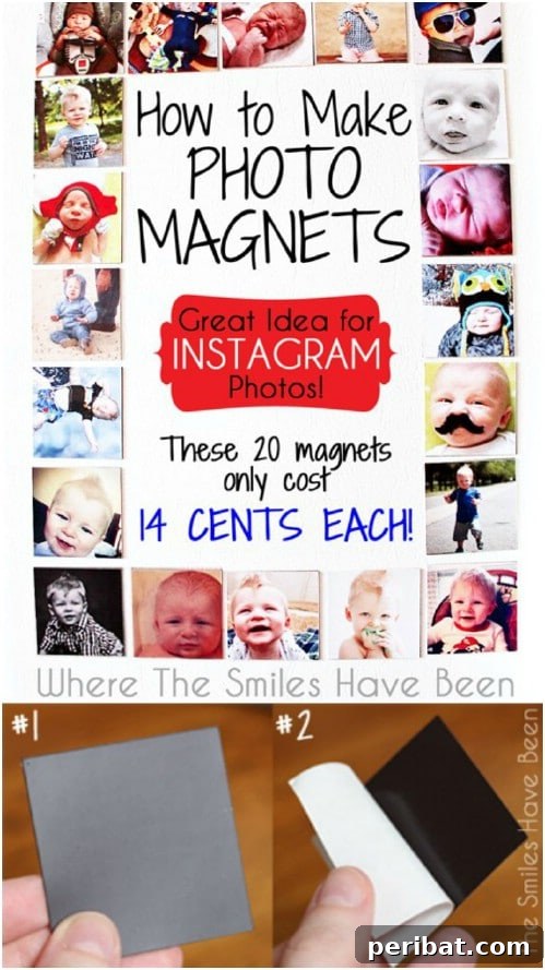 DIY Photo Refrigerator Magnets
