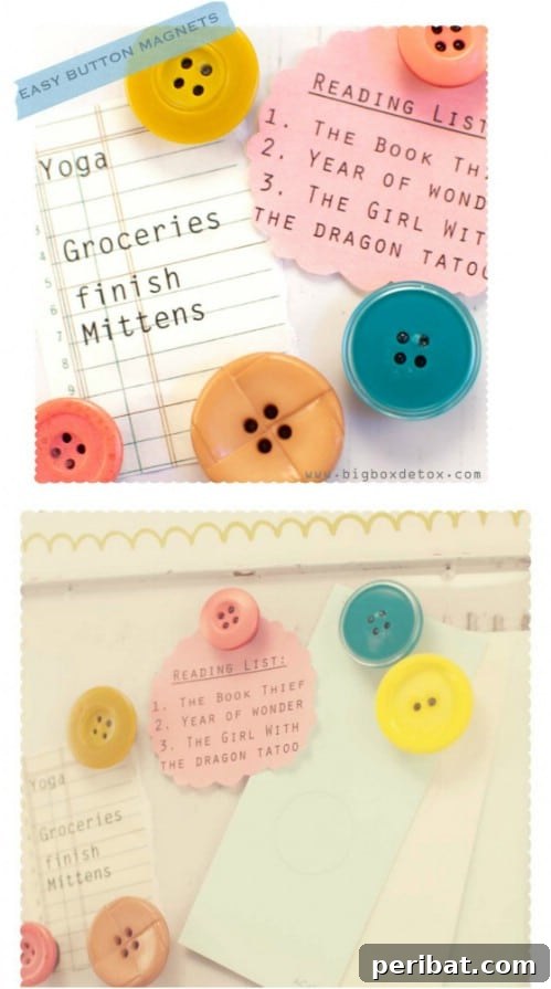DIY Button Refrigerator Magnets
