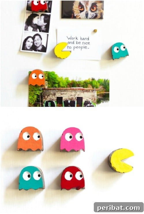 DIY Cement Pacman Refrigerator Magnets