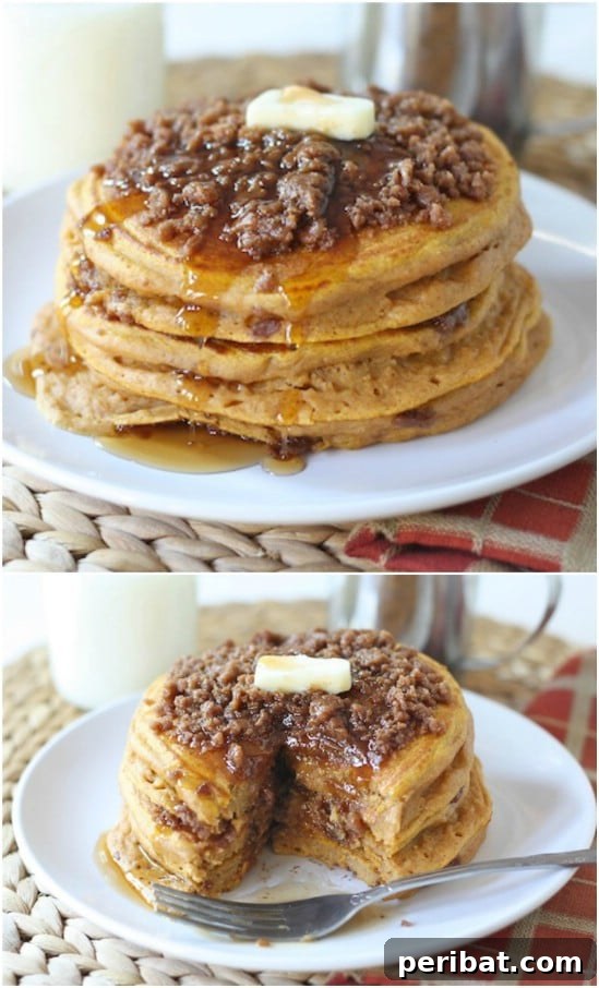 Pumpkin Streusel Pancakes