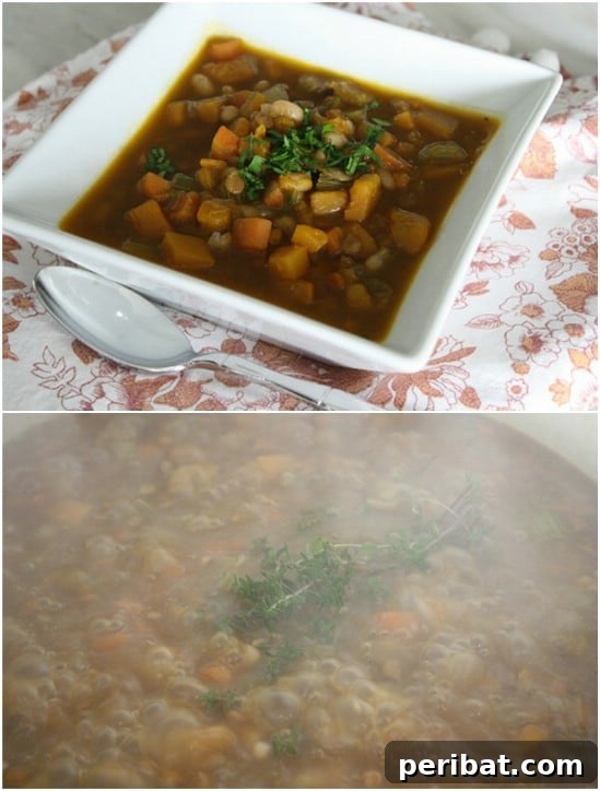 White Bean, Lentil And Pumpkin Soup
