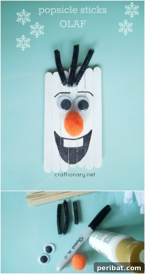 Frozen Inspired Popsicle Stick Ornaments