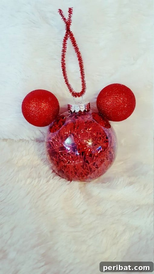 Mickey Tinsel Filled Ornament