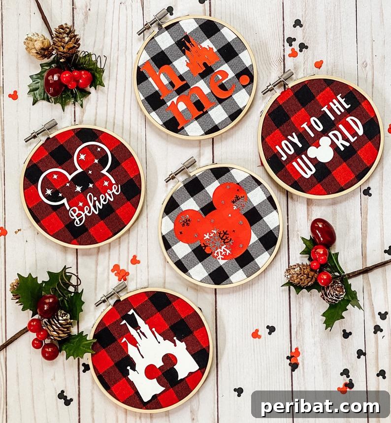 Buffalo plaid Disney ornament