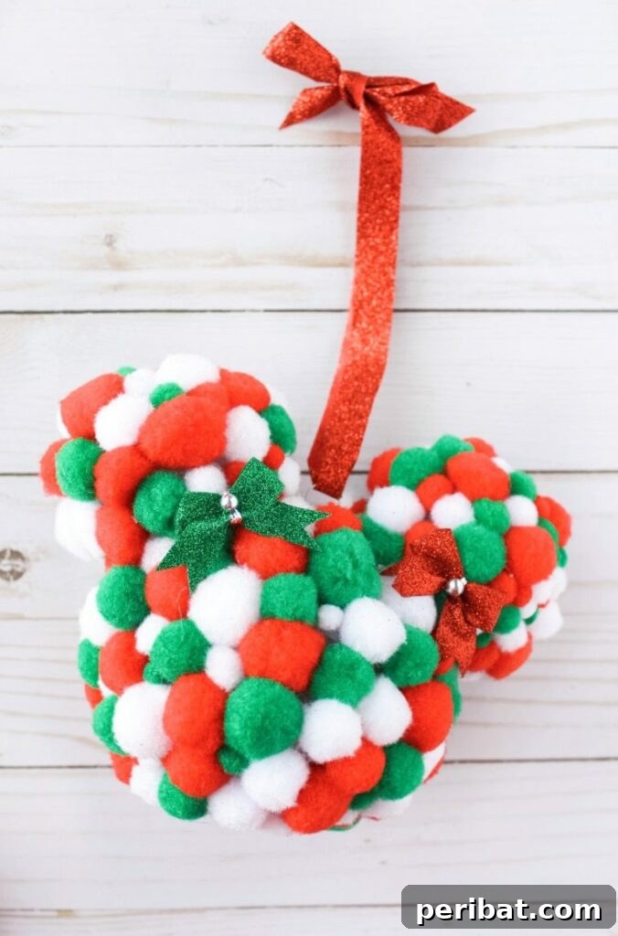 Mickey pom pom ornament