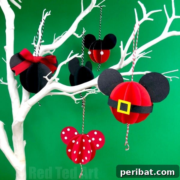 Paper mickey ornament