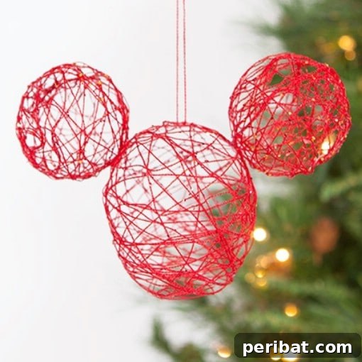 DIY Mickey Mouse String Ornament