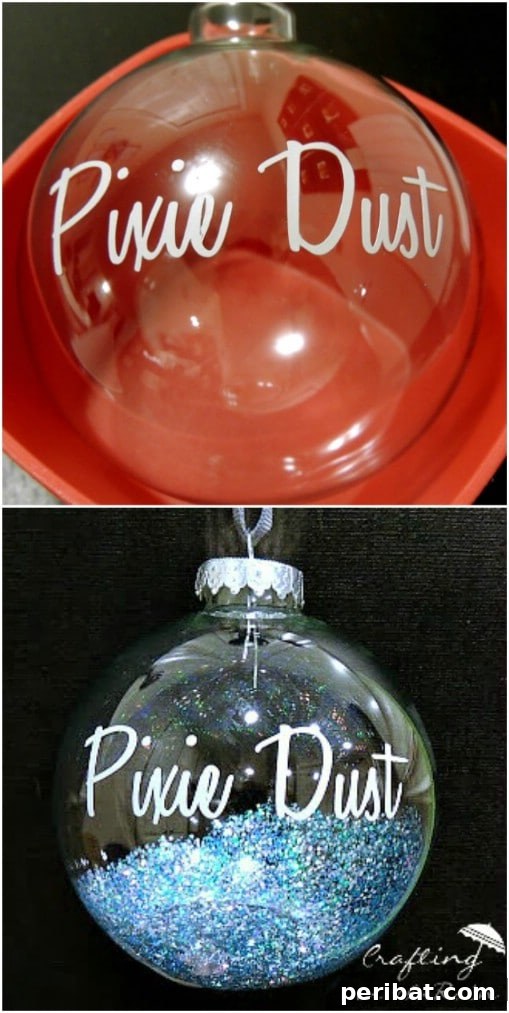Adorable DIY Tinker Bell Pixie Dust Ornaments