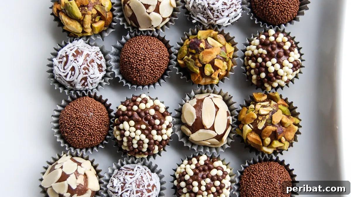 Decadent Brazilian chocolate truffles, also known as Brigadeiros, coated with sprinkles.