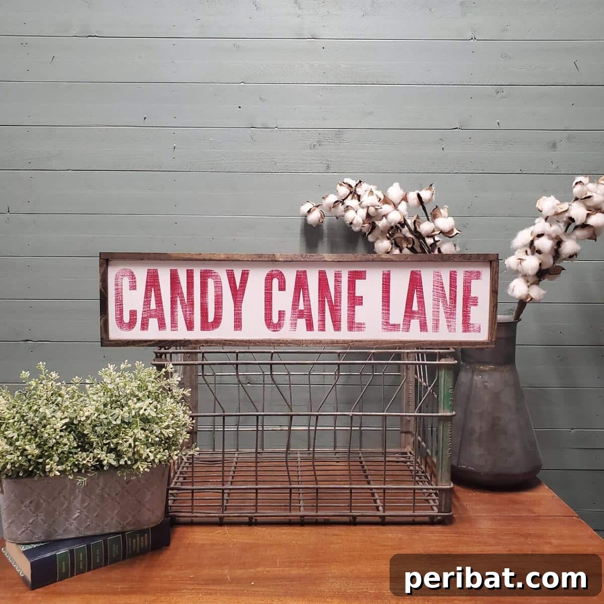 Handmade Holiday: 30+ Unique DIY Wooden Christmas Signs 11 Cute Candy Cane Lane Wooden Sign