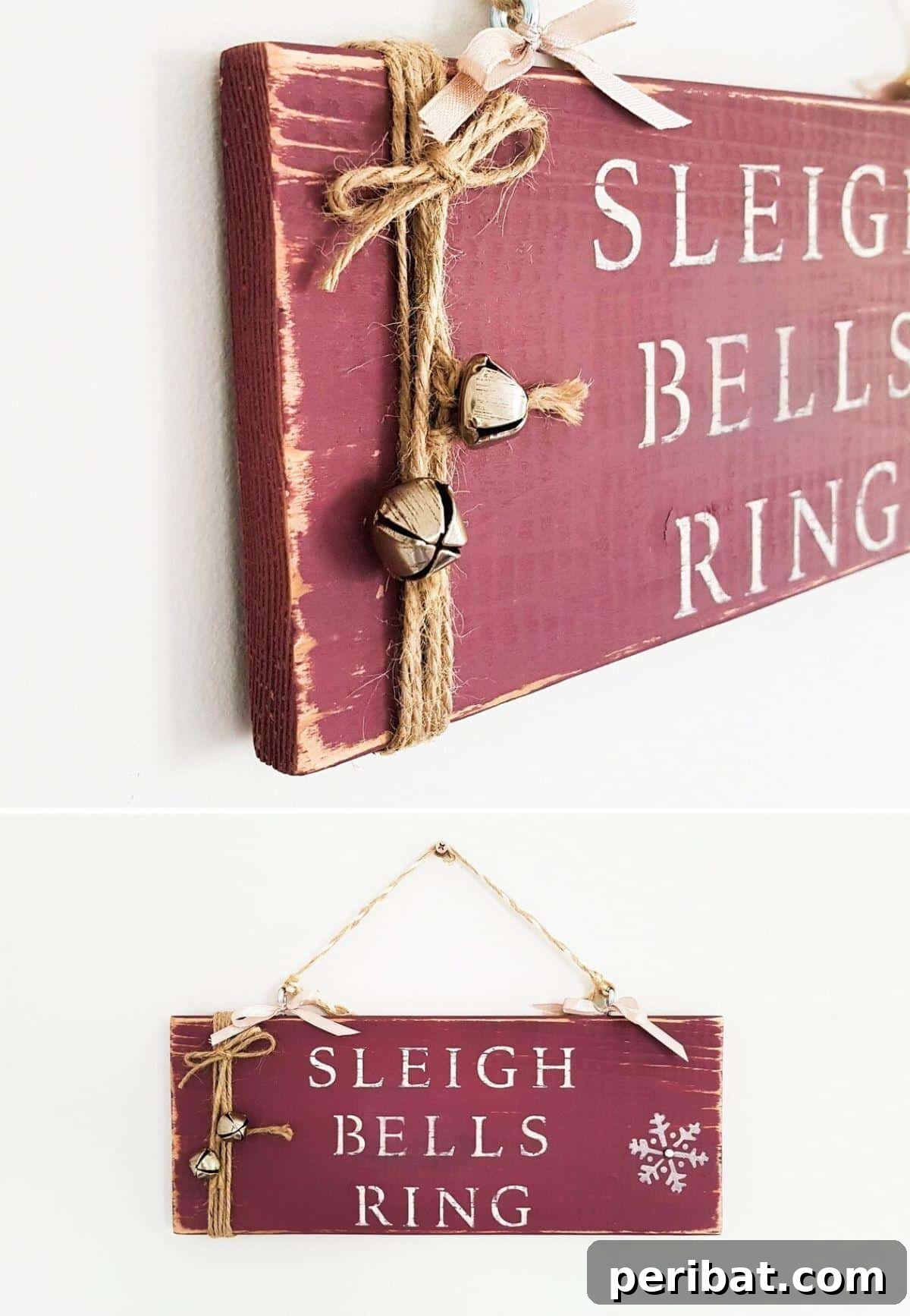 Handmade Holiday: 30+ Unique DIY Wooden Christmas Signs 16 Sleigh Bells Ring Sign